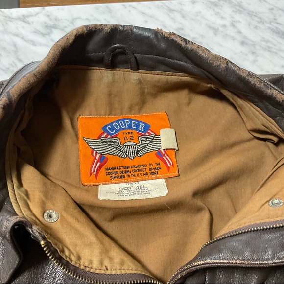 Vintage Cooper Type A2 Brown Goatskin Leather Jacket - Picture 4 of 6